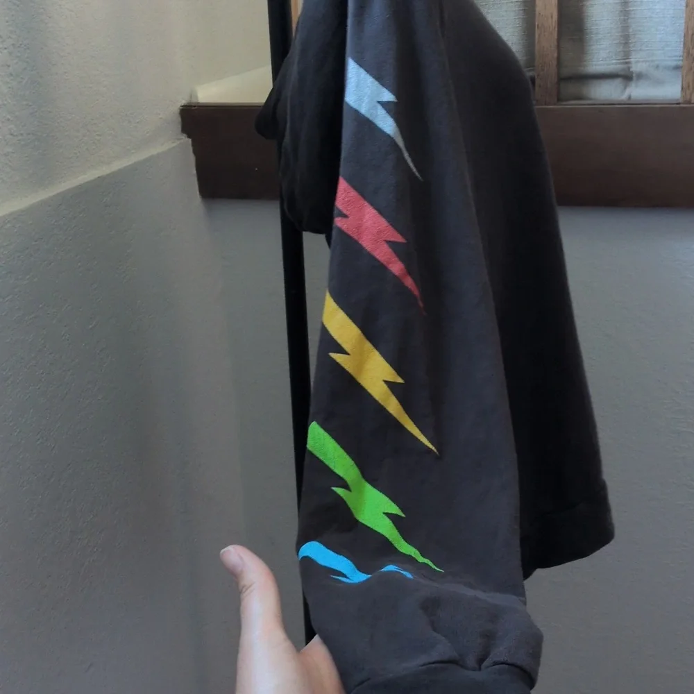 ✨ Lauren Moshi Lightweight Thermal Zebra Lightning Rainbow Hoodie Size L - Picture 3 of 8
